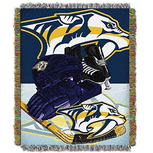 Northwest Nhl Nashville Predators Unisex-Adult Woven Tapestry Throw Blanket, 48"" X 60"", Home Ice Advantage