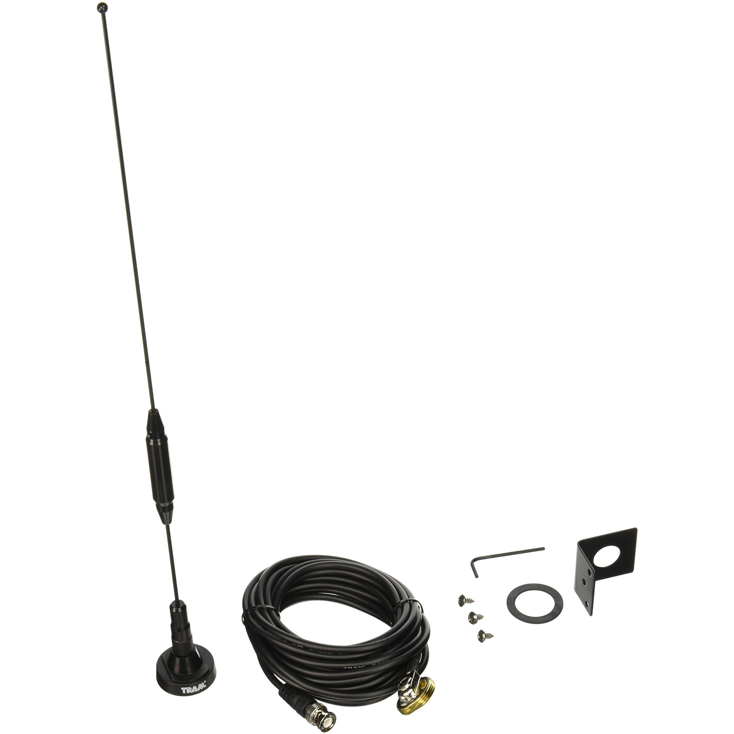Tram 1091-Bnc Scanner Trunk/Hole Mount Antenna Kit With Bnc-Male Connector,Gold,Black,19.00In. X 5.25In. X 1.60In