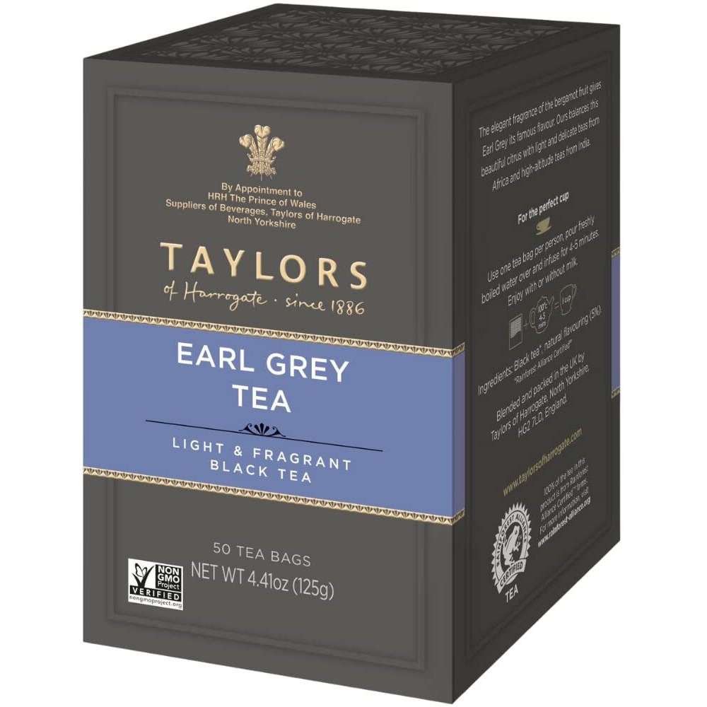 Taylors Of Harrogate Earl Grey, 50 Teabags, Black