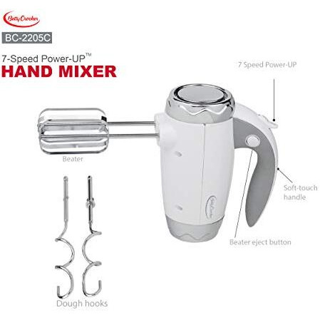 Betty Crocker 7-Speed Power Hand Mixer, White
