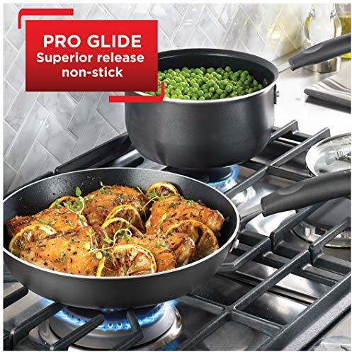T-Fal Signature Nonstick Cookware Set 12 Piece Oven Broiler Safe 350F Pots And Pans, Dishwasher Safe Black