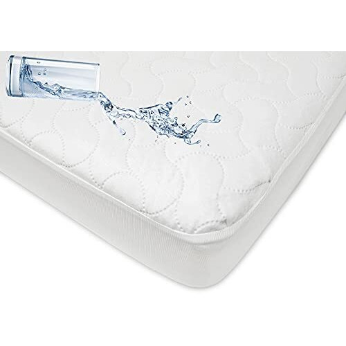 American Baby Company Waterproof   Fitted   Crib And Toddler   Mattress Protector, Quilted, And Noiseless   Crib & Toddler   Mattress Pad Cover, White, 52"&quotX28"&quotX9""