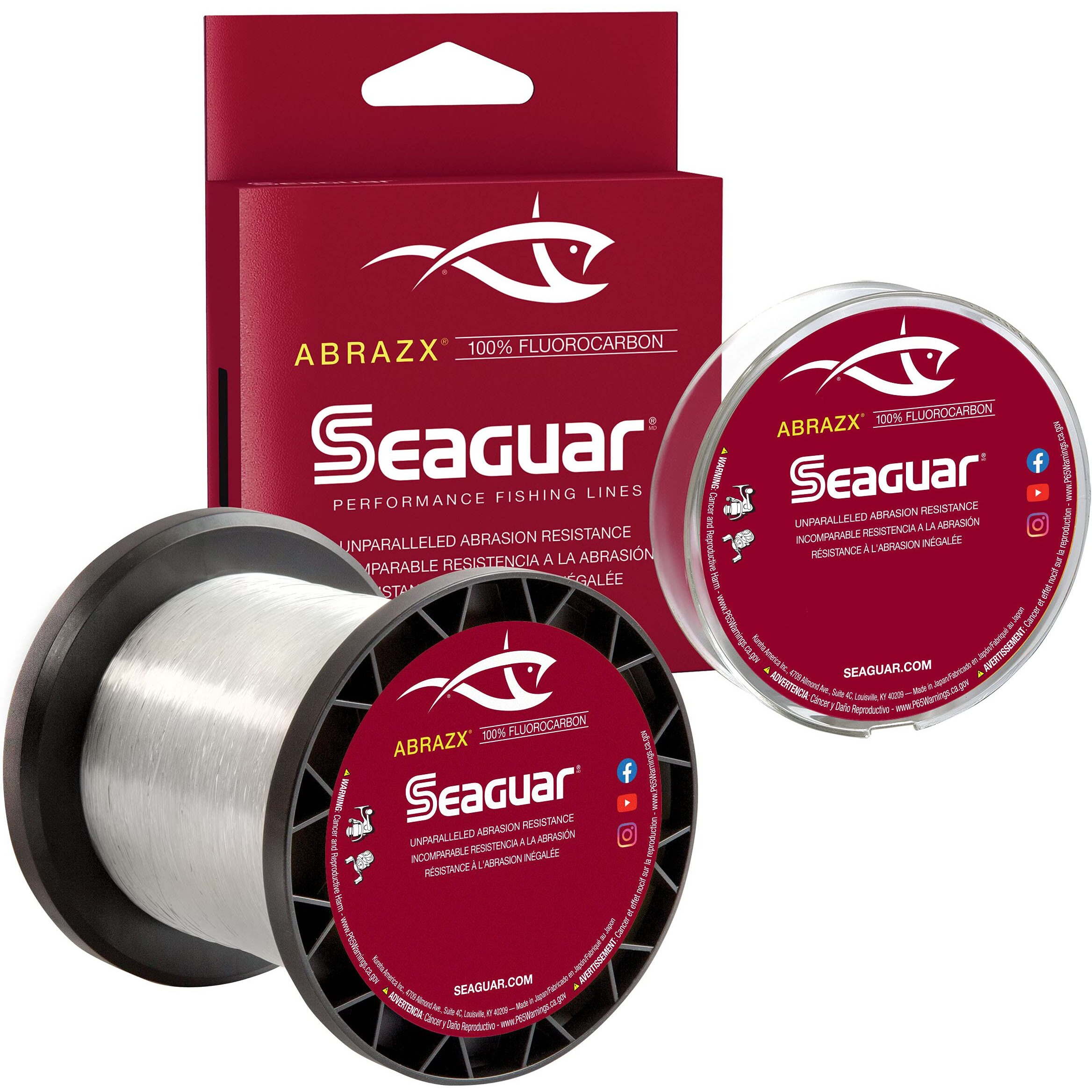 Seaguar Abrazx 100% Fluorocarbon 200 Yard Fishing Line (8-Pound) Clear