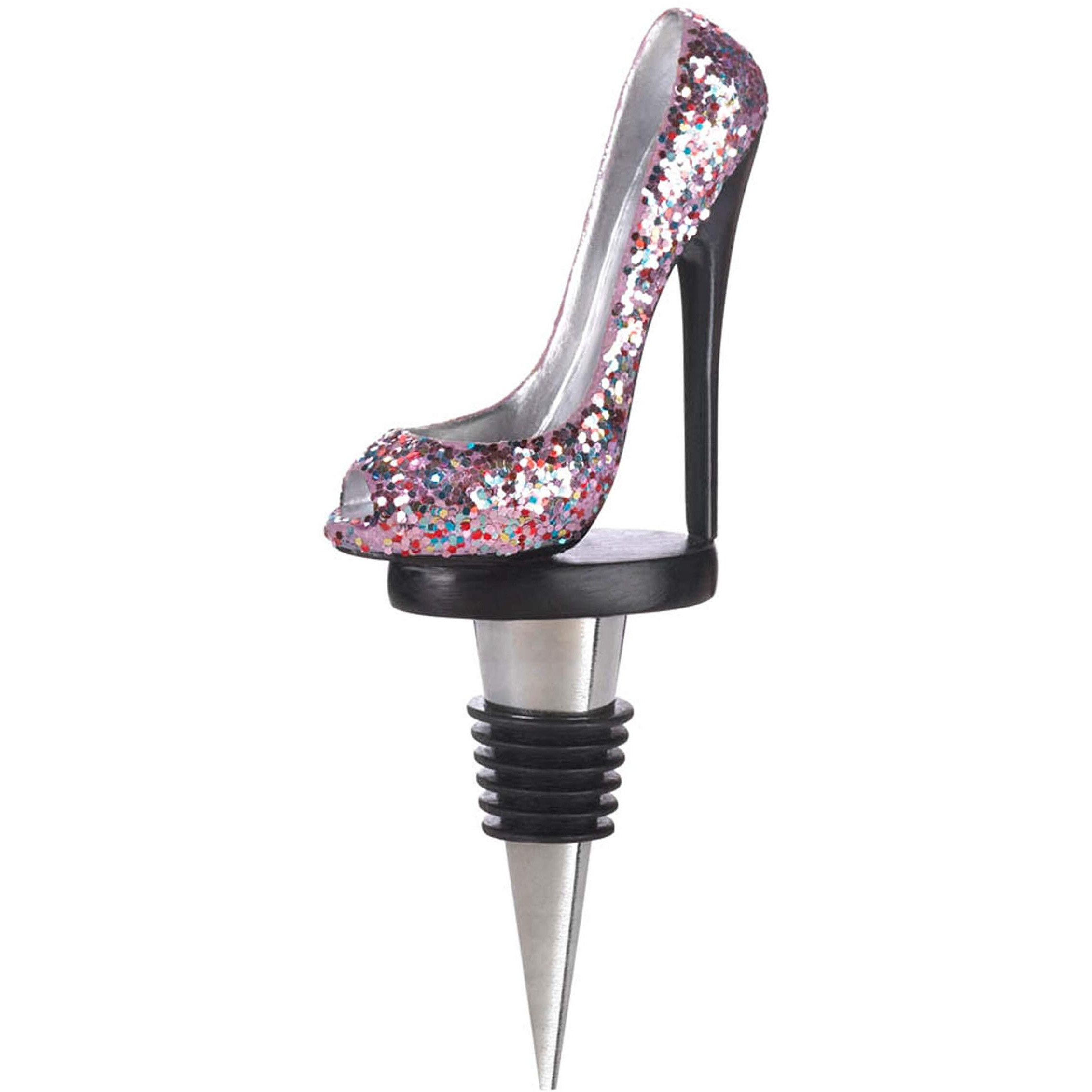 Glitter Shoe Wine Bottle Stopper 25X1X55