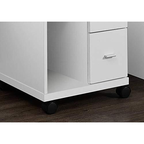 Office Cabinet - White With 2 Drawers On Castors