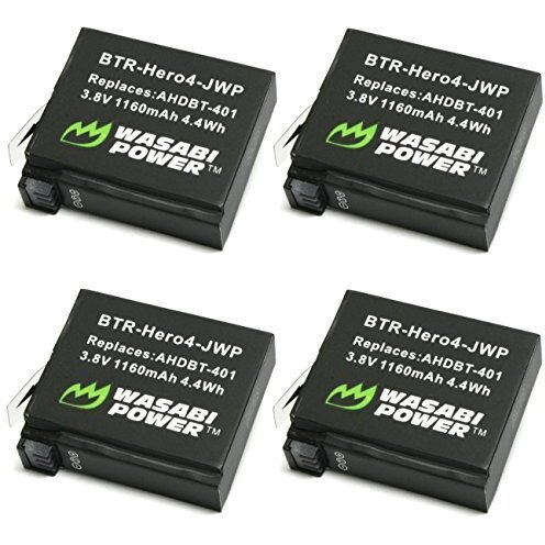 Wasabi Power Battery For Gopro Hero4 And Gopro Ahdbt-401 (4-Pack)