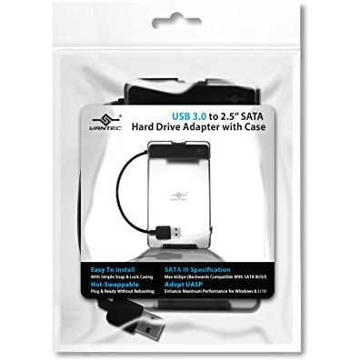 Vantec Usb 3.0 To 2.5"" Sata Hdd Adapter With Case (Cb-Stu3-2Pb)
