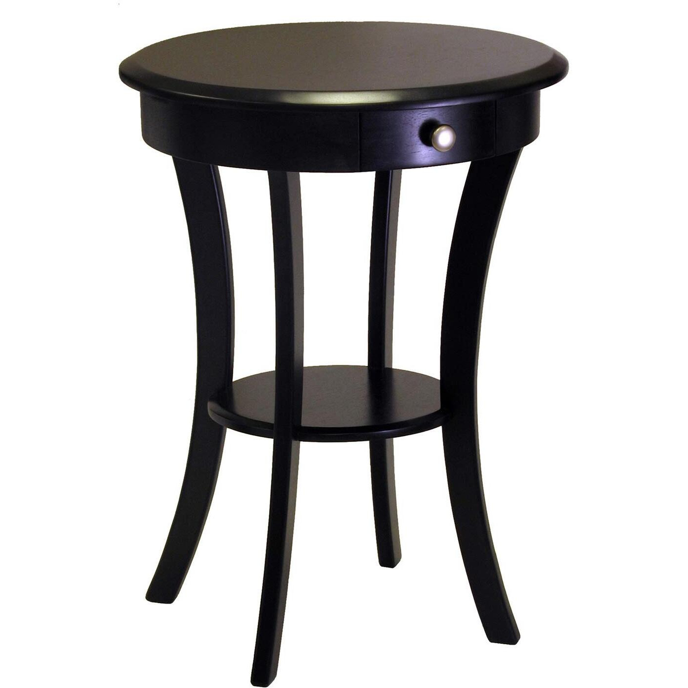 Winsome Wood Sasha Accent Table, Black, 2000 X 2000 X 2700 Inches