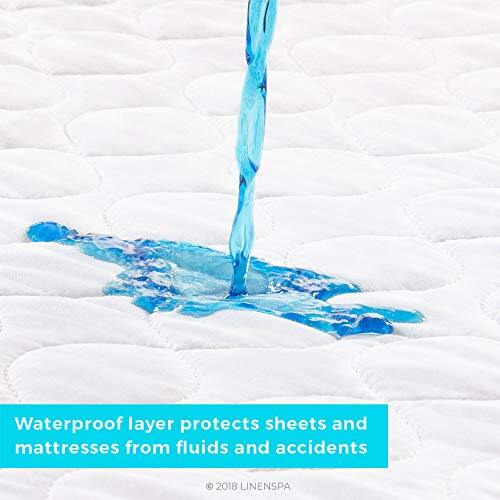 Linenspa 34"" X 52"" Skid Resistant Waterproof Sheet And Mattress Protector Pad-Highly Absorbent-Machine Washable-Quilted, White