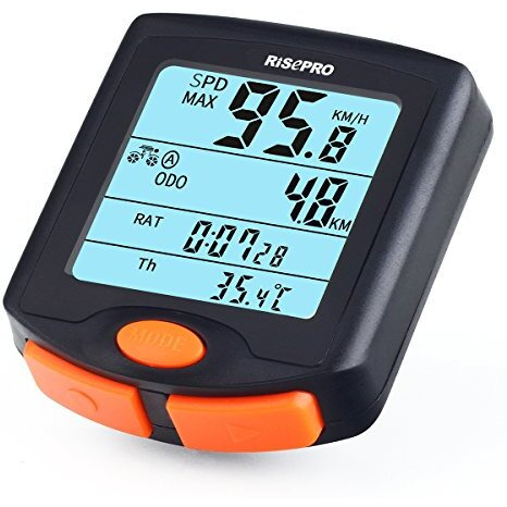 Bike Computer, Risepro    Wireless Bicycle Speedometer Bike Odometer Cycling Multi Function Waterproof 4 Line Display With Backlight Yt-813