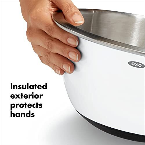 Oxo Good Grips 3-Piece Stainless-Steel Mixing Bowl Set, White