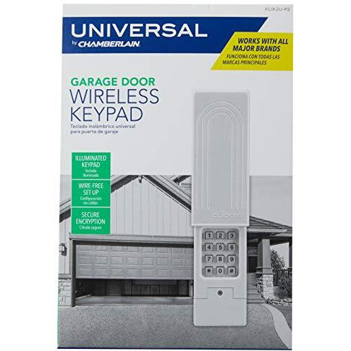 Chamberlain Clicker Keyless Entry Klik2U-P2, Works With Chamberlain, Liftmaster, Craftsman, Genie And More, Security +2.0 Compatible Garage Door Opener Keypad, White