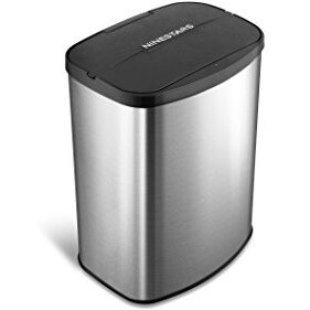 Nine Stars Dzt-8-1C Infrared Touchless Stainless Steel Trashcan