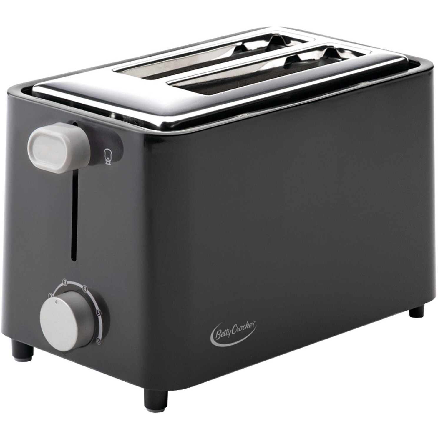 Betty Crocker 2-Slice Cool Wall Toaster, Black, Bc-2605Cb