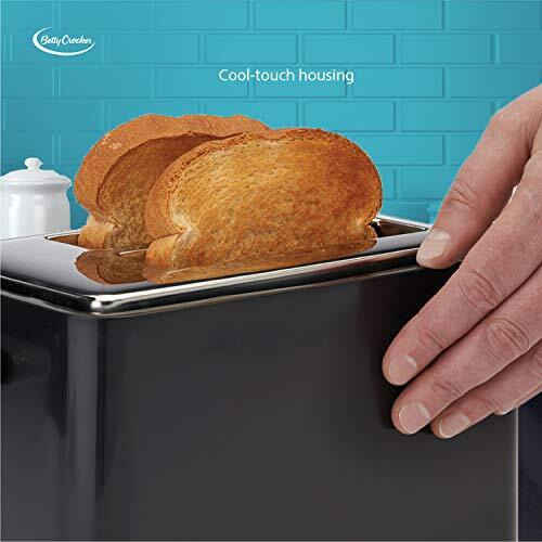 Betty Crocker 2-Slice Cool Wall Toaster, Black, Bc-2605Cb