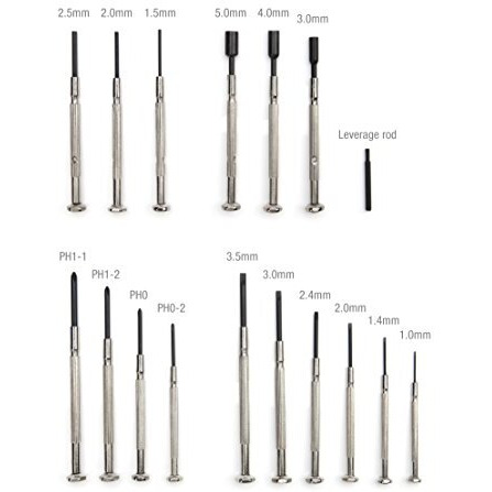 Steelman Precision Steel Shaft 16-Piece Screwdriver Set, Variety Of Slotted/Phillips/Hex/Nut Driver Sizes, Swivel-Head