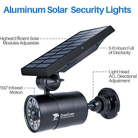 Solar Motion Lights Outdoor 1400-Lumen Led Spotlight 9-Watt(130W Equ.) Solar Flood Security Lights For Garden Driveway Patio Yard Path Porch Deck, 100-Week 100% Free Replacement