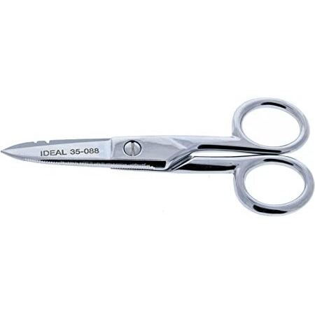 Ideal Industries, Inc. 35-088 Electricians Scissors, Heavy-Duty Scissors For 16 Awg Solid, 12 Awg Stranded Wire, 5 1/2 In., 1 Scissor
