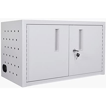 Luxor Classroom Library Office 16 Tablet Wall/Desk Charging Box, Stores Up To 16 Mobile Devices