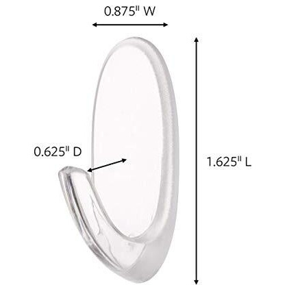 3M Command Clear Hooks And Strips, Plastic, Medium, 50 Hooks With Adhesive Strips Per Carton (Mmm17091Clrcabp)