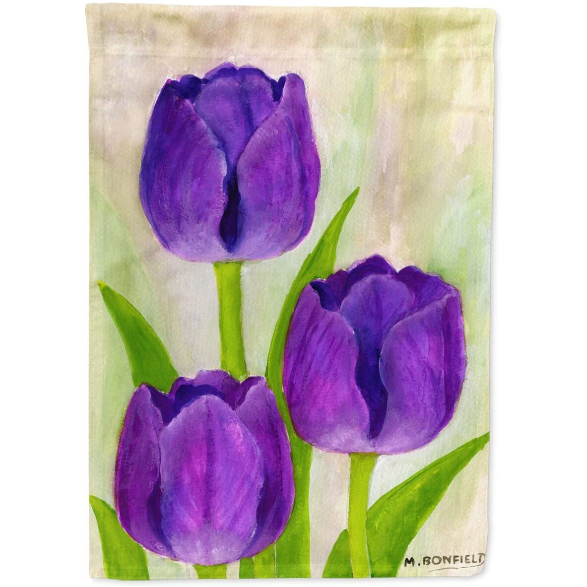 Caroline's Treasures Bmbo1033Gf Purple Tulips By Maureen Bonfield Garden Flag Mailbox Flag Decorative Yard Flag Banner Outside Patio Artwork Yard Flower Beds, Garden Size, Multicolor