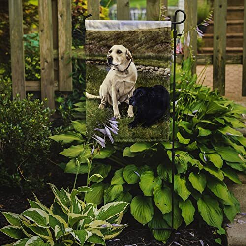 Caroline's Treasures Frf0018Gf Yellow And Black Labradors Garden Flag Mailbox Flag Decorative Yard Flag Banner Outside Patio Artwork Yard Flower Beds, Garden Size, Multicolor