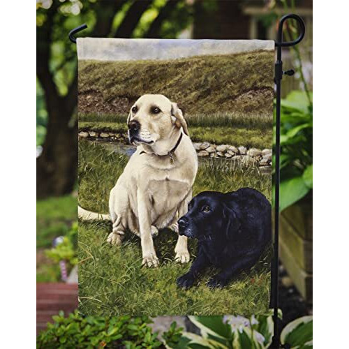 Caroline's Treasures Frf0018Gf Yellow And Black Labradors Garden Flag Mailbox Flag Decorative Yard Flag Banner Outside Patio Artwork Yard Flower Beds, Garden Size, Multicolor