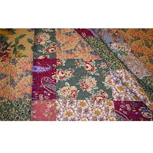 French Country Patchwork Quilt Bedspread Set King Size