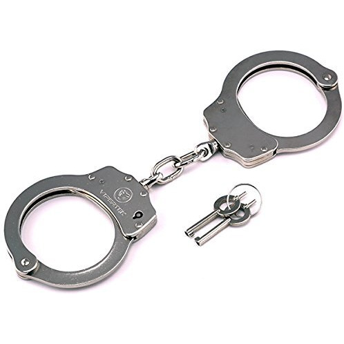 Vipertek Double Lock Steel Police Edition Professional Grade Handcuffs (Silver)