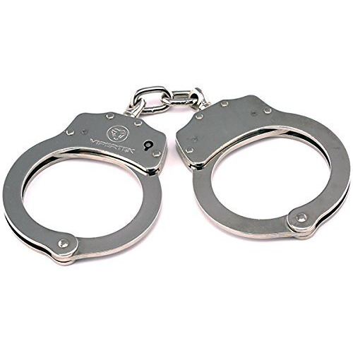 Vipertek Double Lock Steel Police Edition Professional Grade Handcuffs (Silver)