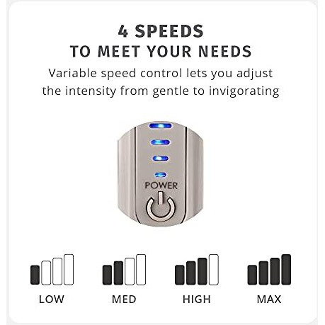 Homedics Percussion Action Massager With Heat | Adjustable Intensity , Dual Pivoting Heads | 2 Sets Interchangeable Nodes , Heated Muscle Kneading For Back , Shoulders , Feet , Legs , & Neck