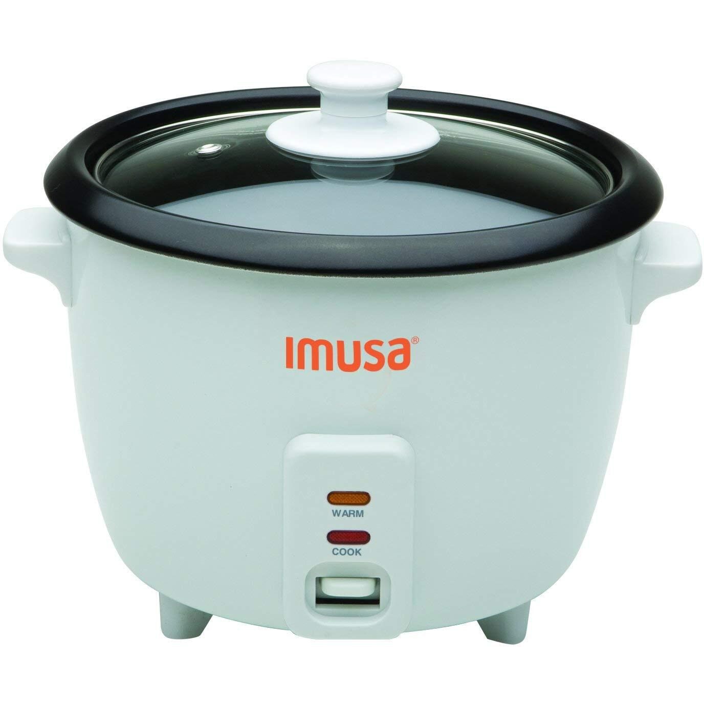 Imusa Usa Gau-00011 Electric Nonstick Rice Cooker 3-Cup (Uncooked) 6-Cup (Cooked), White