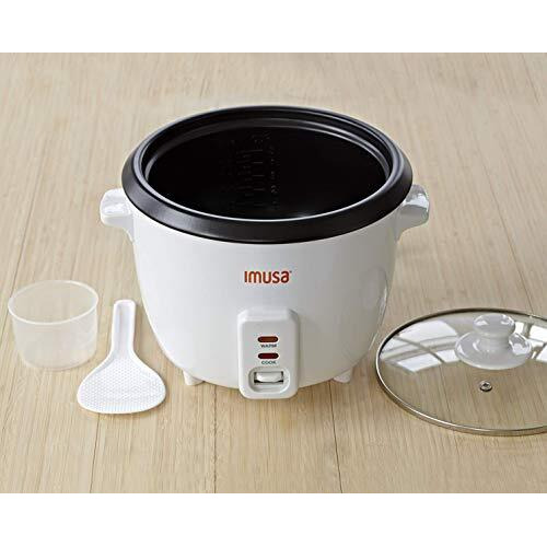 Imusa Usa Gau-00011 Electric Nonstick Rice Cooker 3-Cup (Uncooked) 6-Cup (Cooked), White