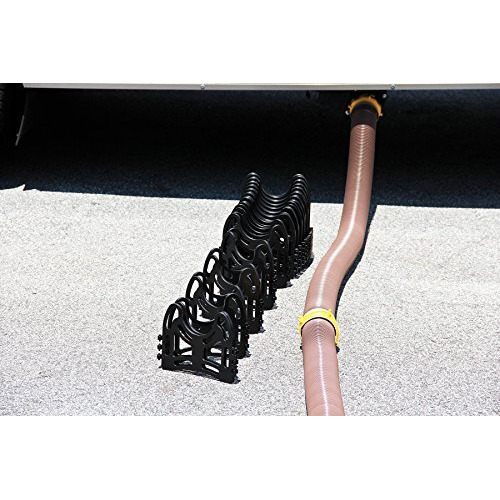 Camco 20 Ft (43051) Sidewinder Rv Sewer Hose Support, Made From Sturdy Lightweight Plastic, Wont Creep Closed, Holds Hoses In Place - No Need For Straps
