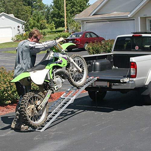 Black Widow Afl-9012 Single Runner Motorcycle Ramp - Finger-Style Lip, Rung Surface