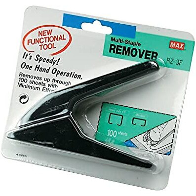 Max Rz3F Heavy-Duty Staple Remover, Black