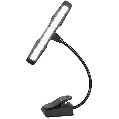 Kootek Music Stand Light, Clip On Piano Lights 10 Led Adjustable Neck Rechargeable Usb Orchestra Light Book Lamp