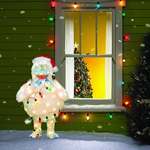 Productworks 32-Inch Pre-Lit Rudolph The Red-Nosed Reindeer Bumble Christmas Yard Decoration, 80 Lights