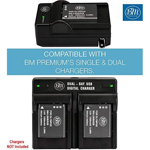 Bm 2-Pack Of Li-92B, Li-90B Batteries For Olympus Tough Tg-6, Tg-5, Tg-Tracker, Tough Sh-1, Sh-2, Sp100 Ihs, Tough Tg-1 Ihs, Tough Tg-2 Ihs, Tough Tg-3, Tough Tg-4, Sh-50 Ihs, Sh-60, Xz-2 Ihs Cameras
