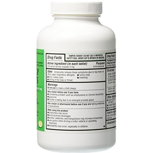 Major Pharmaceuticals Chlorpheniramine Maleate 4 Mg Anti-Allergy Tablets, 1000 Count
