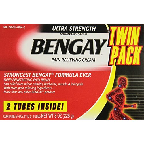 Bengay Ultra Strength Pain Relieving Cream, 2 Count, 4 Ounces Box, 8 Total Ounces