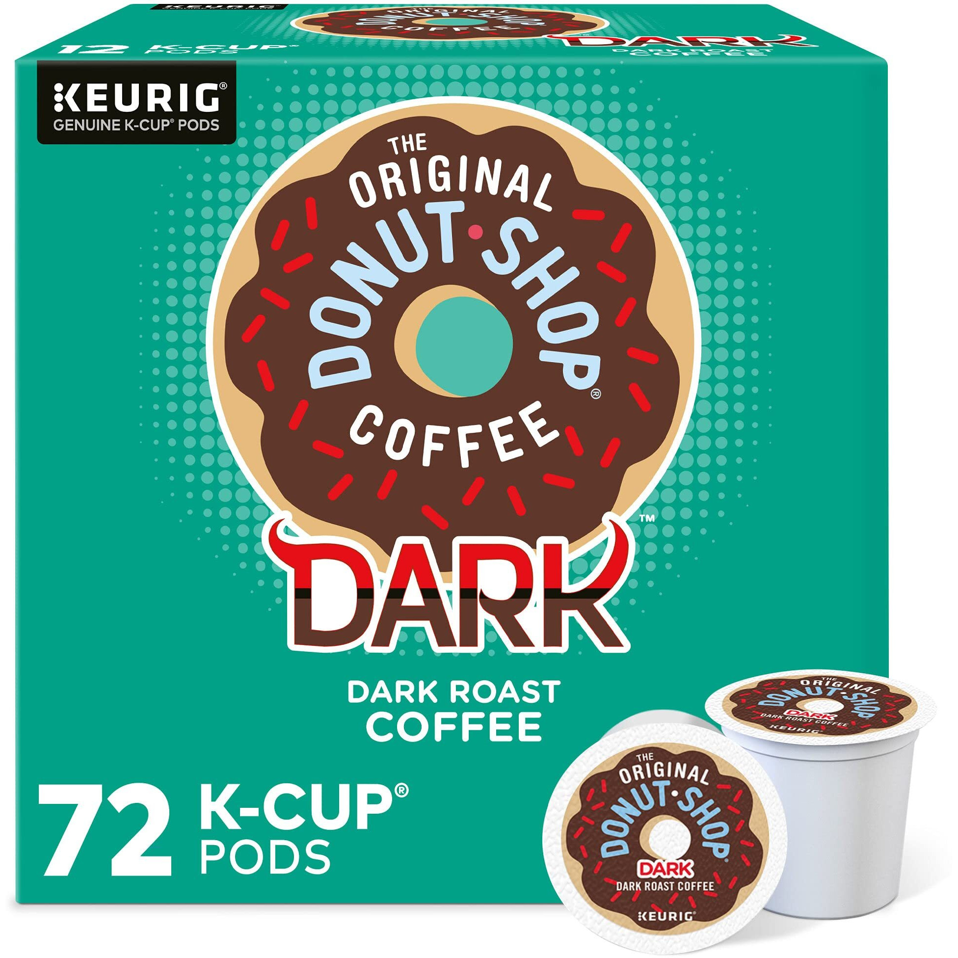 The Original Donut Shop Dark Keurig Single-Serve K-Cup Pods, Dark Roast Coffee, 72 Count