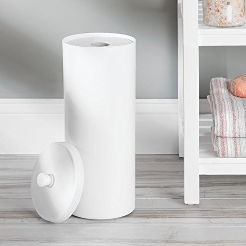 Idesign Plastic Holder The Kent Collection - Hold 3 Rolls Of Toilet Paper, Toilet Tissue Canister, 625 X 625 X 155, White