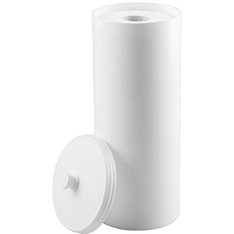 Idesign Plastic Holder The Kent Collection - Hold 3 Rolls Of Toilet Paper, Toilet Tissue Canister, 625 X 625 X 155, White