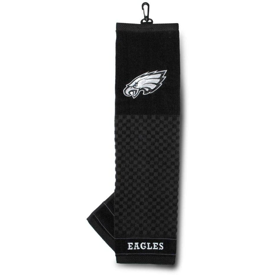 Team Golf Nfl Philadelphia Eagles Embroidered Golf Towel Embroidered Golf Towel, Checkered Scrubber Design, Embroidered Logo