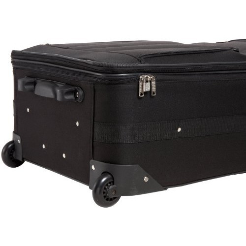Rockland Journey Softside Upright Luggage Set, Black, 4-Piece (14/19/24/28)