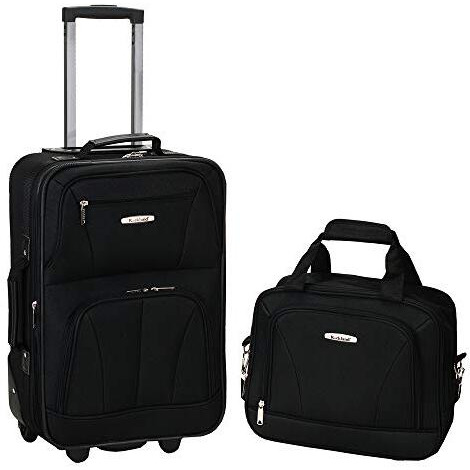 Rockland Fashion Softside Upright Luggage Set, Expandable, Black, 2-Piece (14/19)