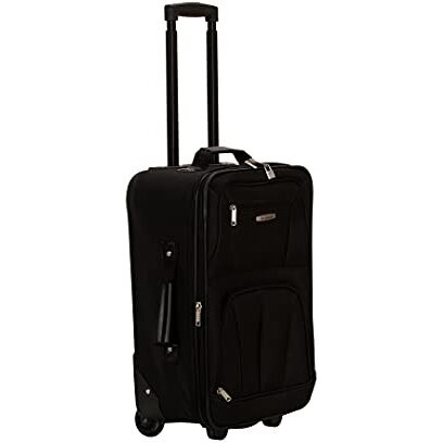 Rockland Fashion Softside Upright Luggage Set, Expandable, Black, 2-Piece (14/19)