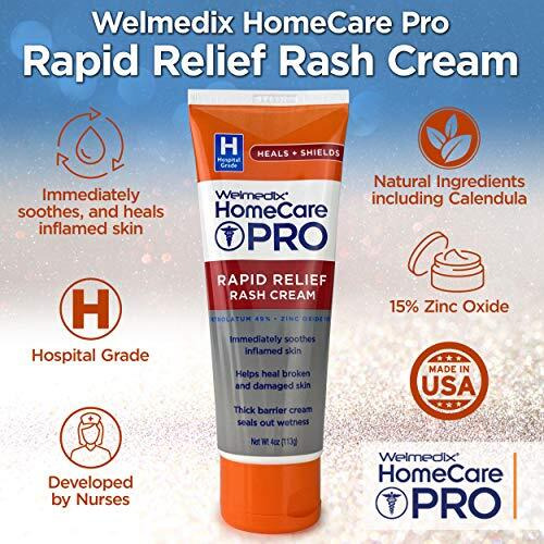 Welmedix Homecare Pro Rapid Relief Adult Diaper Rash Cream - Extra Thick, Moisturizing Barrier Cream For Incontinence And Healing Cream/Zinc Oxide Cream/Skin Cream, (4Oz Tube)