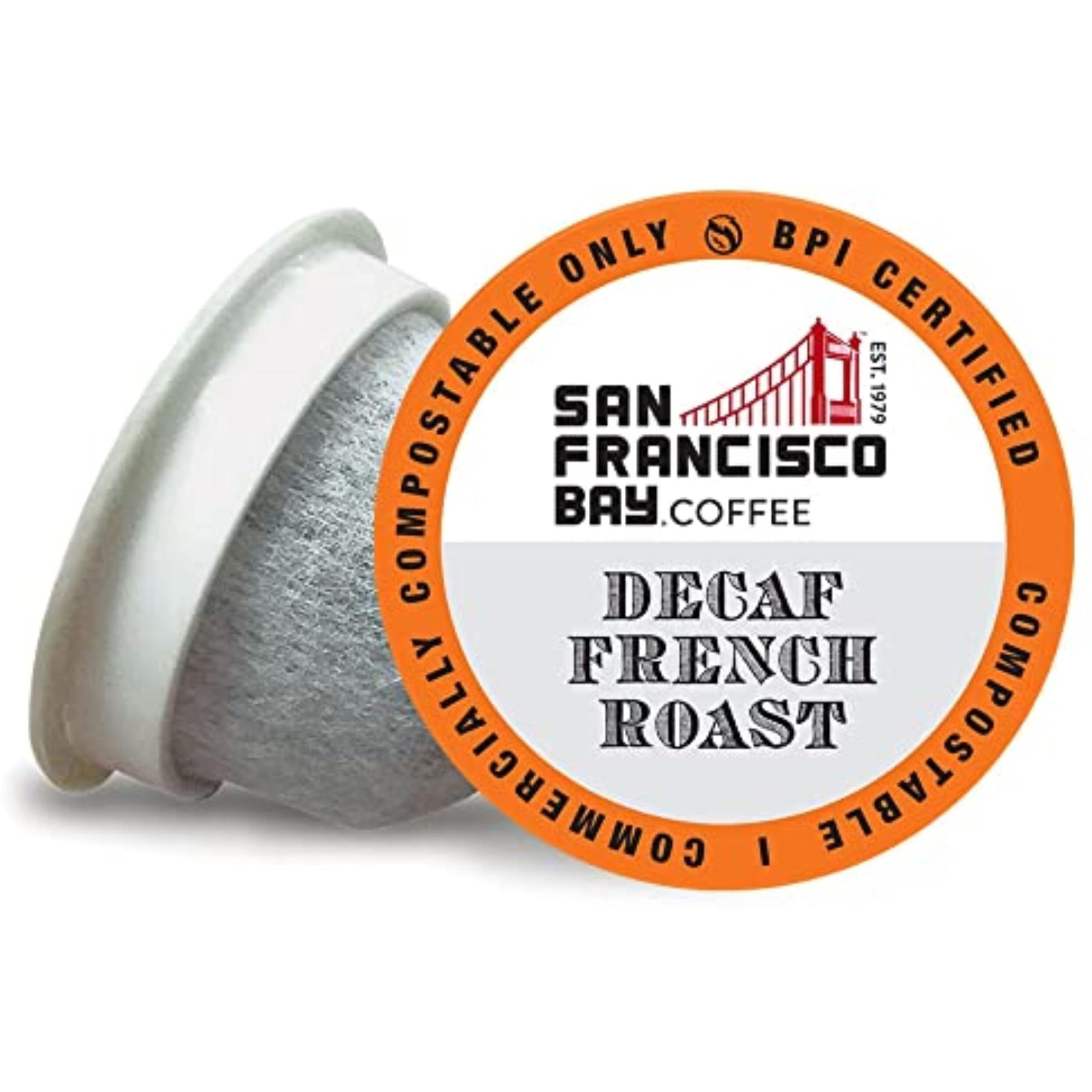 San Francisco Bay Compostable Coffee Pods - Decaf French Roast (36 Ct) K Cup Compatible Including Keurig 2.0, Dark Roast, Swiss Water Processed